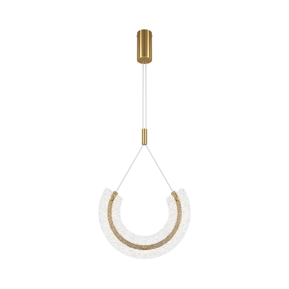 Pendul din Aluminiu si Sticla Auriu/Transparent L32xH187cm Maya