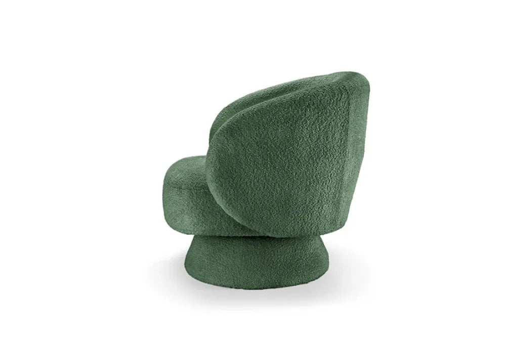 Fotoliu rotativ tapitat cu Stofa boucle Verde H76xL76xA75cm Bossa Nova