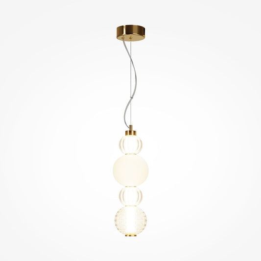 Pendul din Metal si Sticla Auriu/Transparent D15xH199cm Collar