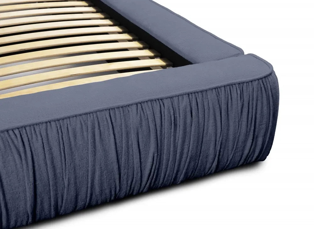 Pat 180x200cm tapitat cu Chenille Albastru Naomi