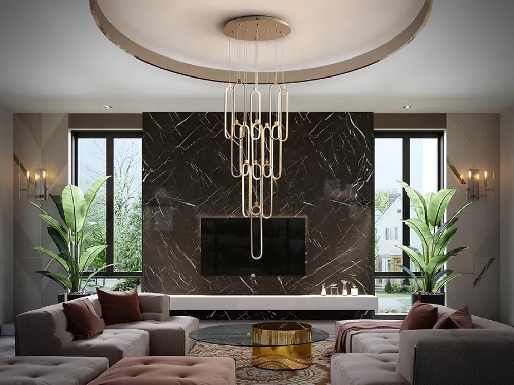 Candelabru din Aluminiu Rose gold H300xD60cm Colette
