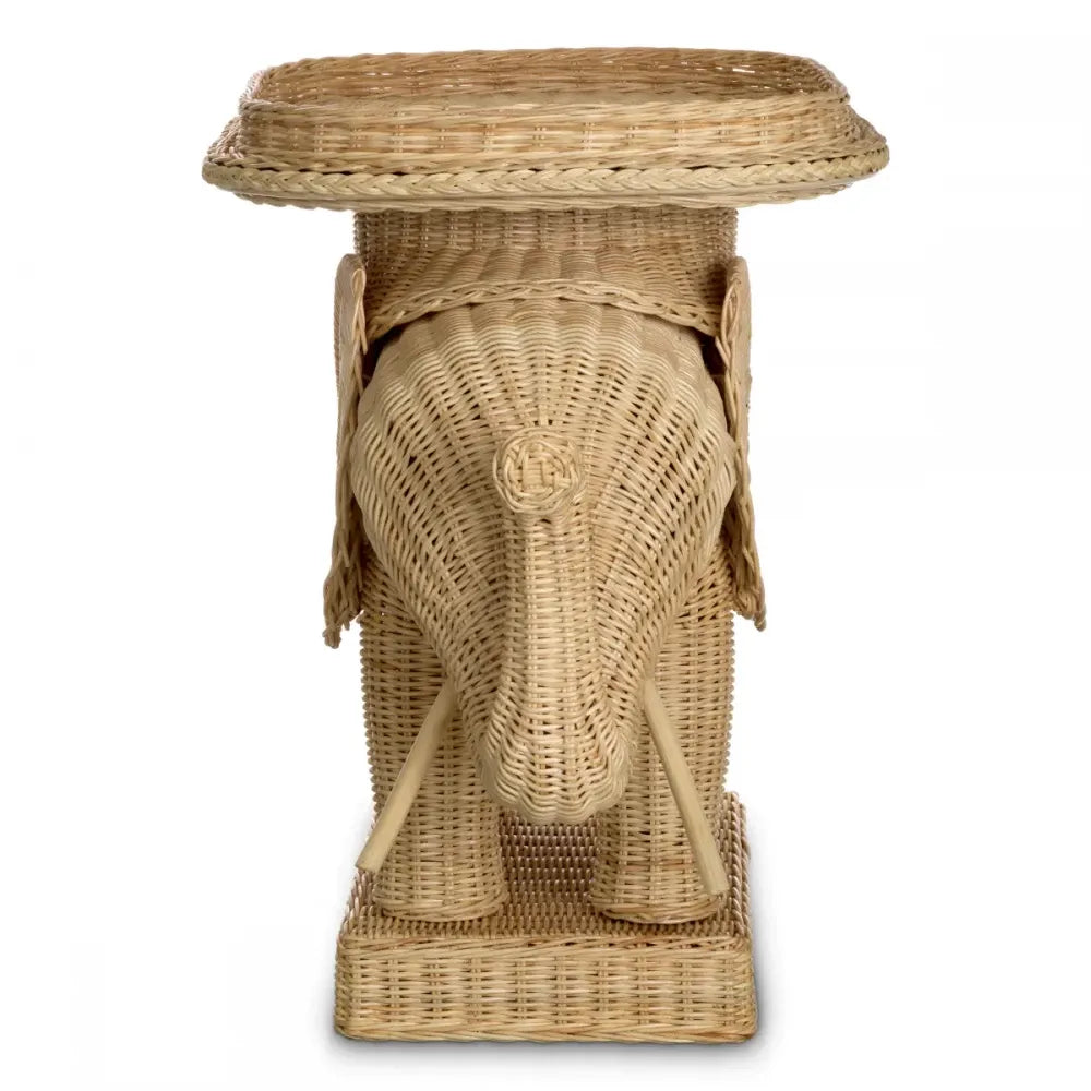 Masuta laterala Ovala din Ratan Bej L40xl68cm Elephant Eichholtz