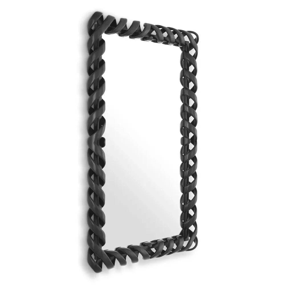 Oglinda cu rama din Lemn/Metal Negru L93xH141cm Casone Eichholtz