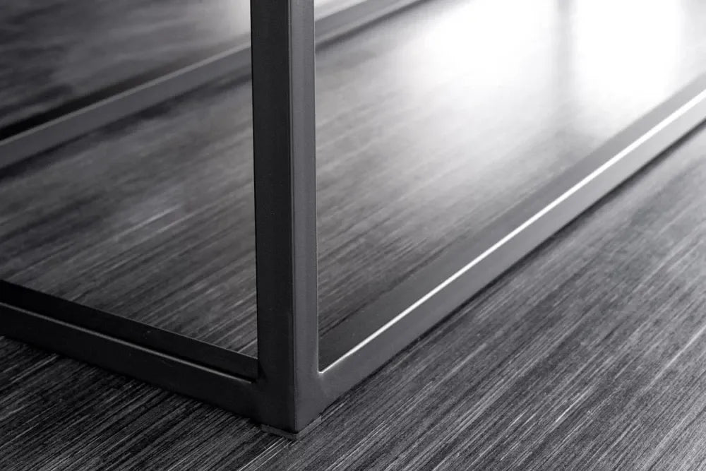 Bancheta din Metal Negru si Stofa boucle Grej H40xL108cm Petit beaute