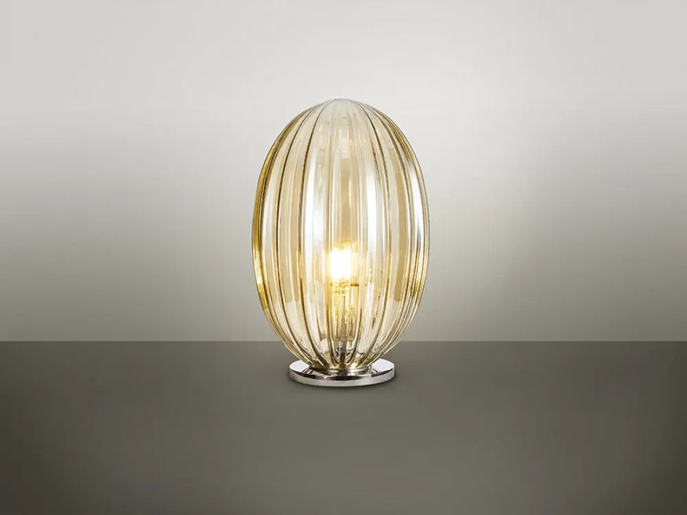 Veioza din Metal Argintiu si Sticla Auriu D20xH32cm Ovila