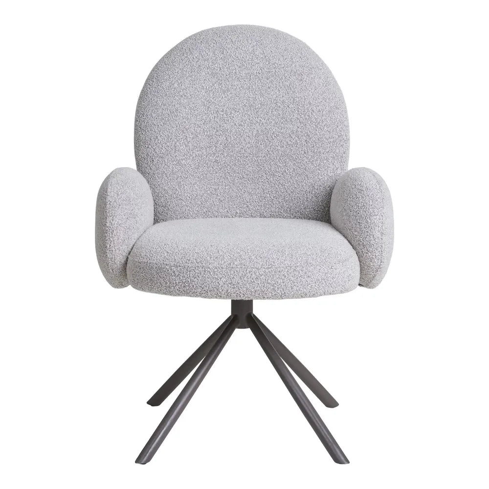Scaun din Metal Gri si Stofa boucle Gri H91.5xL65xA69cm Lana