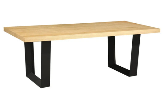 Masa din MDF/Furnir de stejar Maro deschis si Metal Negru L210xH76cm Zeus