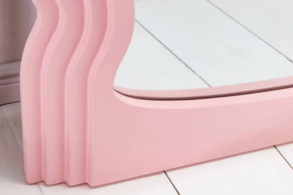 Oglinda cu rama din Poliuretan/MDF Roz H160xL80cm Wave