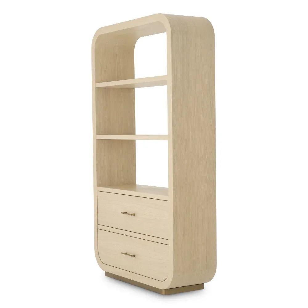 Biblioteca din Furnir de stejar Maro deschis L120xH210cm Quinton Eichholtz