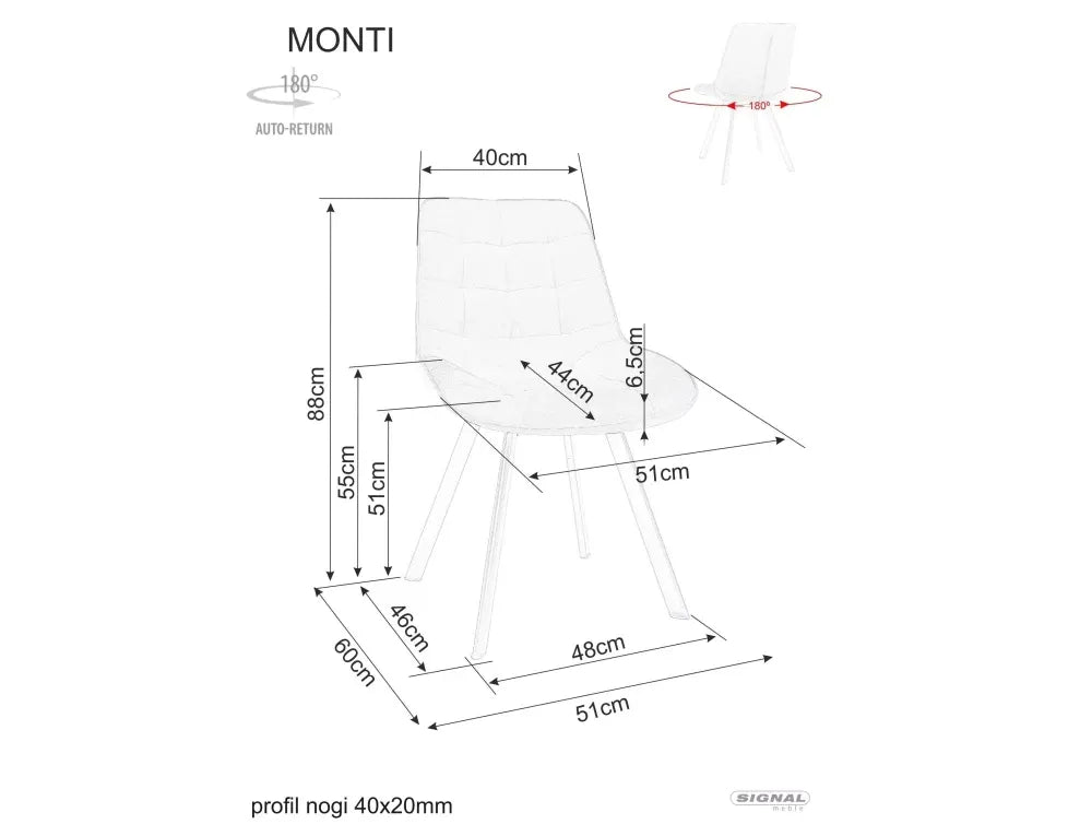 Set 2 scaune din Catifea Gri si Metal Negru Hx88Lx51xA60cm Monti