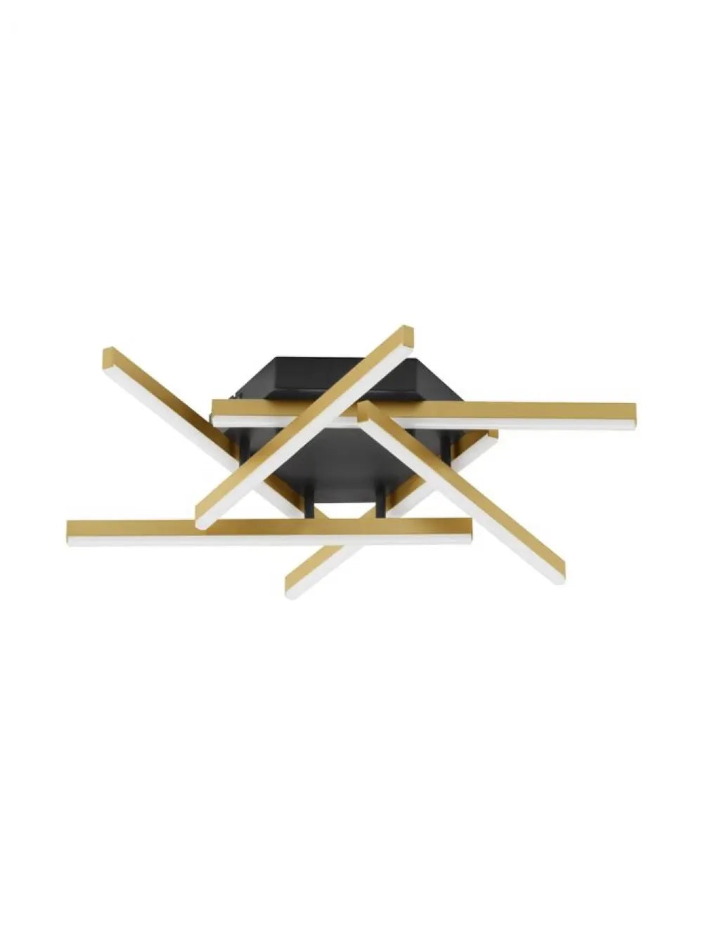Plafoniera structura din Aluminiu Negru/Auriu si abajur din Acrilic Alb H10.7xL65cm IP20 38W 1993lm 3000k HYDE