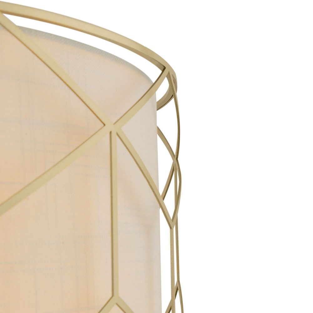 Lustra rotunda cu inaltime reglabila din Textil Alb cu 4 becuri D45xH77cm Messina