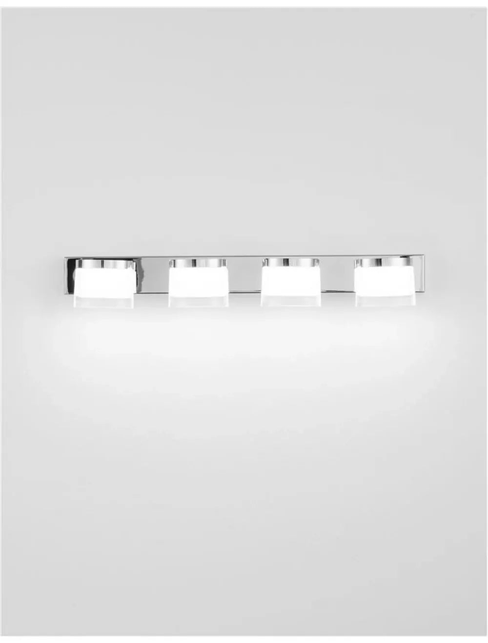 Aplica de perete structura din Aluminiu Argintiu si abajur din Acrilic Alb H7.5xL51cm IP44 20W 2052lm 3000k SABIA