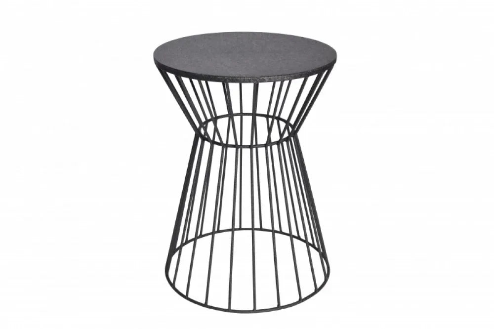 Masuta laterala Rotunda din Metal Negru D33xH45cm Variation