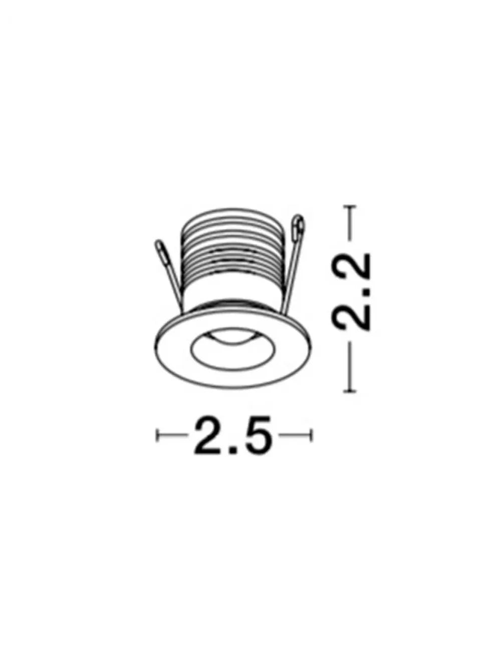 Spot incastrat din Aluminiu Alb H2xL2.5cm IP44 1W 70lm 3000k TINY