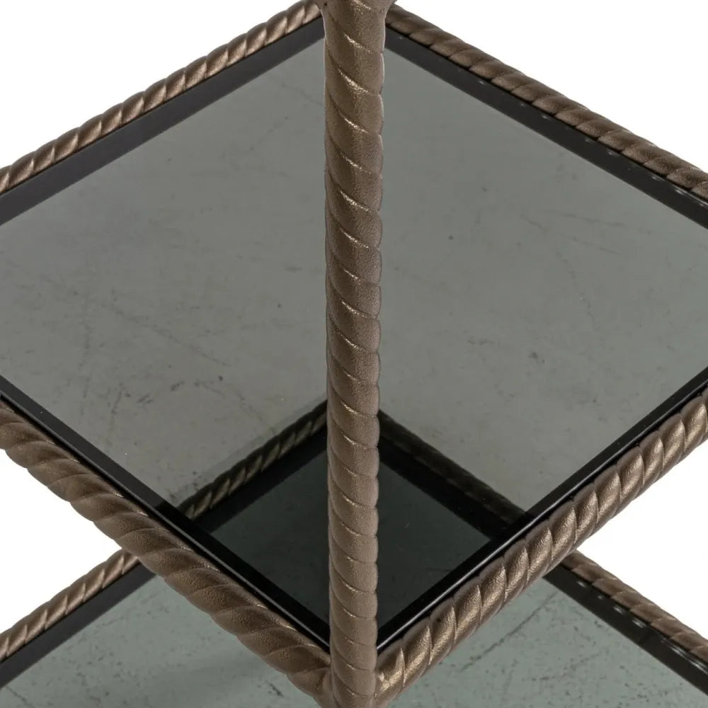 Etajera din Metal Auriu si Sticla Negru L40xH200cm Sheridon Richmond interiors