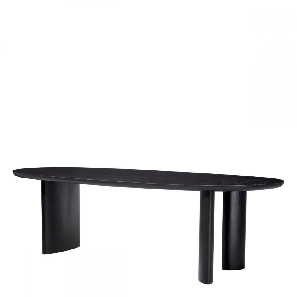 Masa Oval Lindner Eichholtz din Furnir de stejar Negru de 6-8 persoane L259.5xH77cm