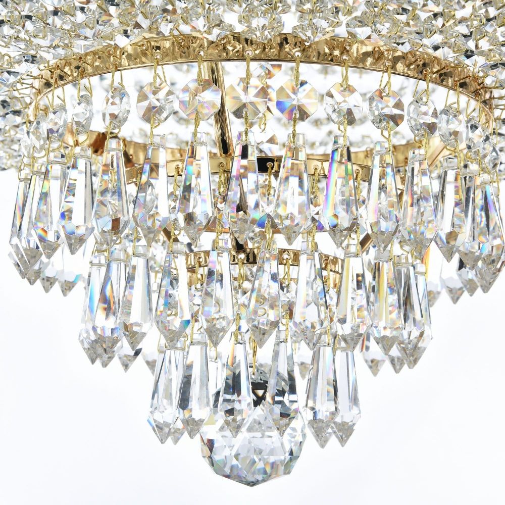 Lustra rotunda cu inaltime reglabila din Cristal Transparent cu 6 becuri D50xH45cm Palace
