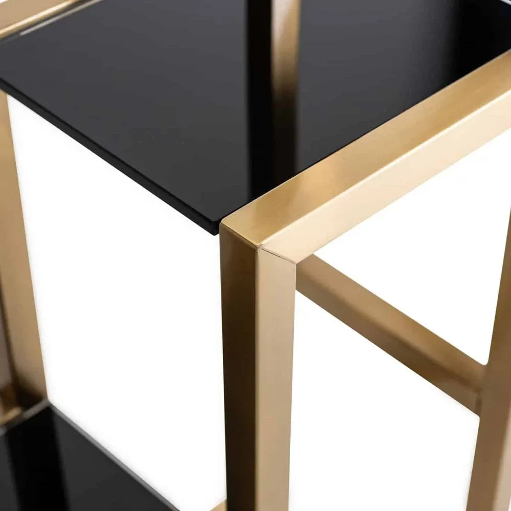 Raft din Sticla securizata Negru si Metal Auriu periat L108xH230cm Magnus Richmond Interiors