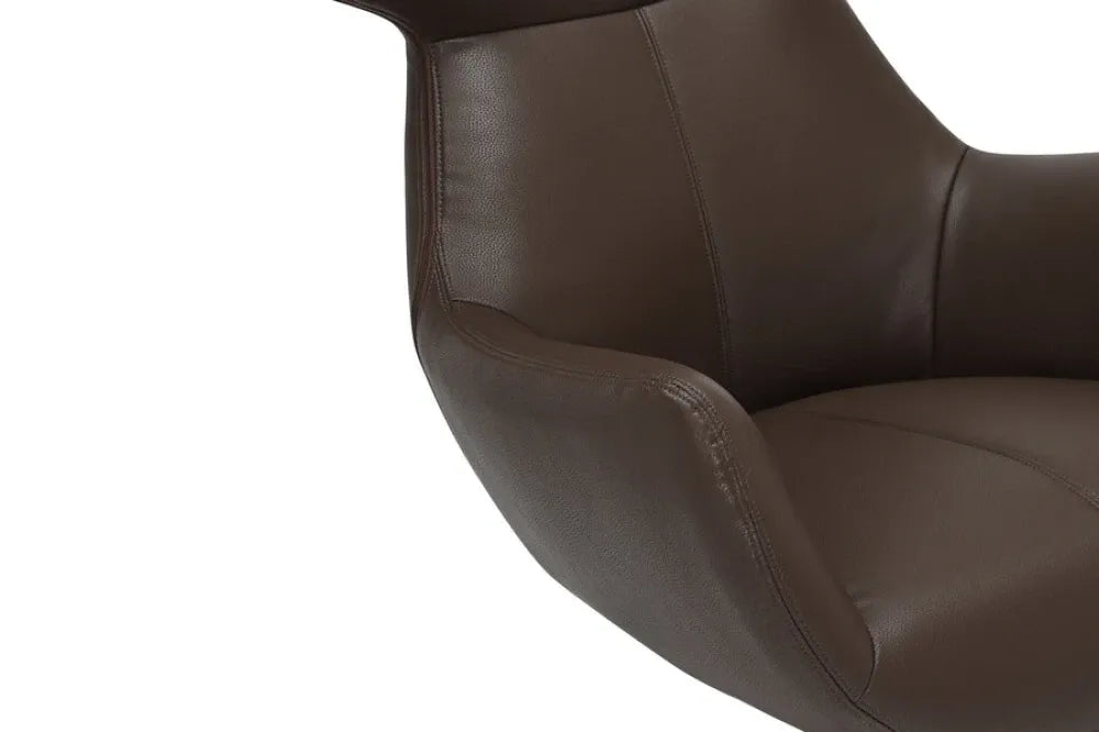 Fotoliu din Piele artificiala Maro si Metal Negru Hx103Lx75xA78cm Vogue