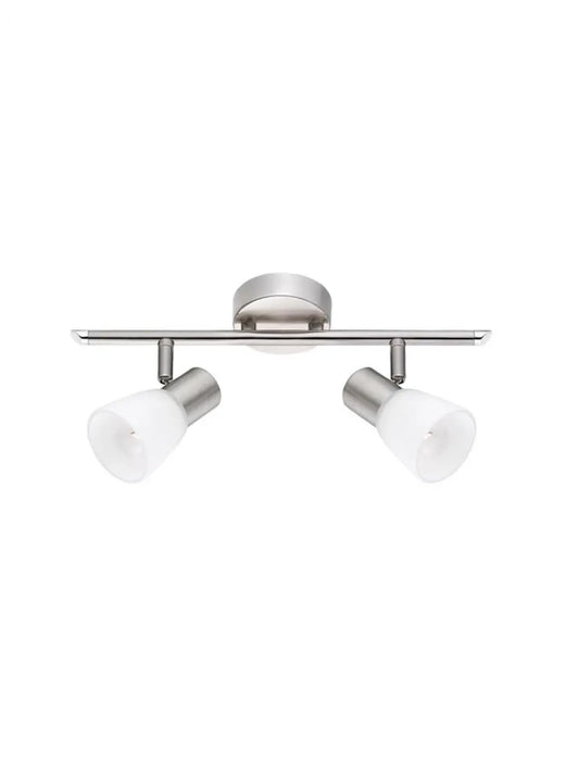 Plafoniera cu spoturi structura din Metal Argintiu si abajur din Sticla Alb H16.2xL34.2cm IP20 PUBLICO