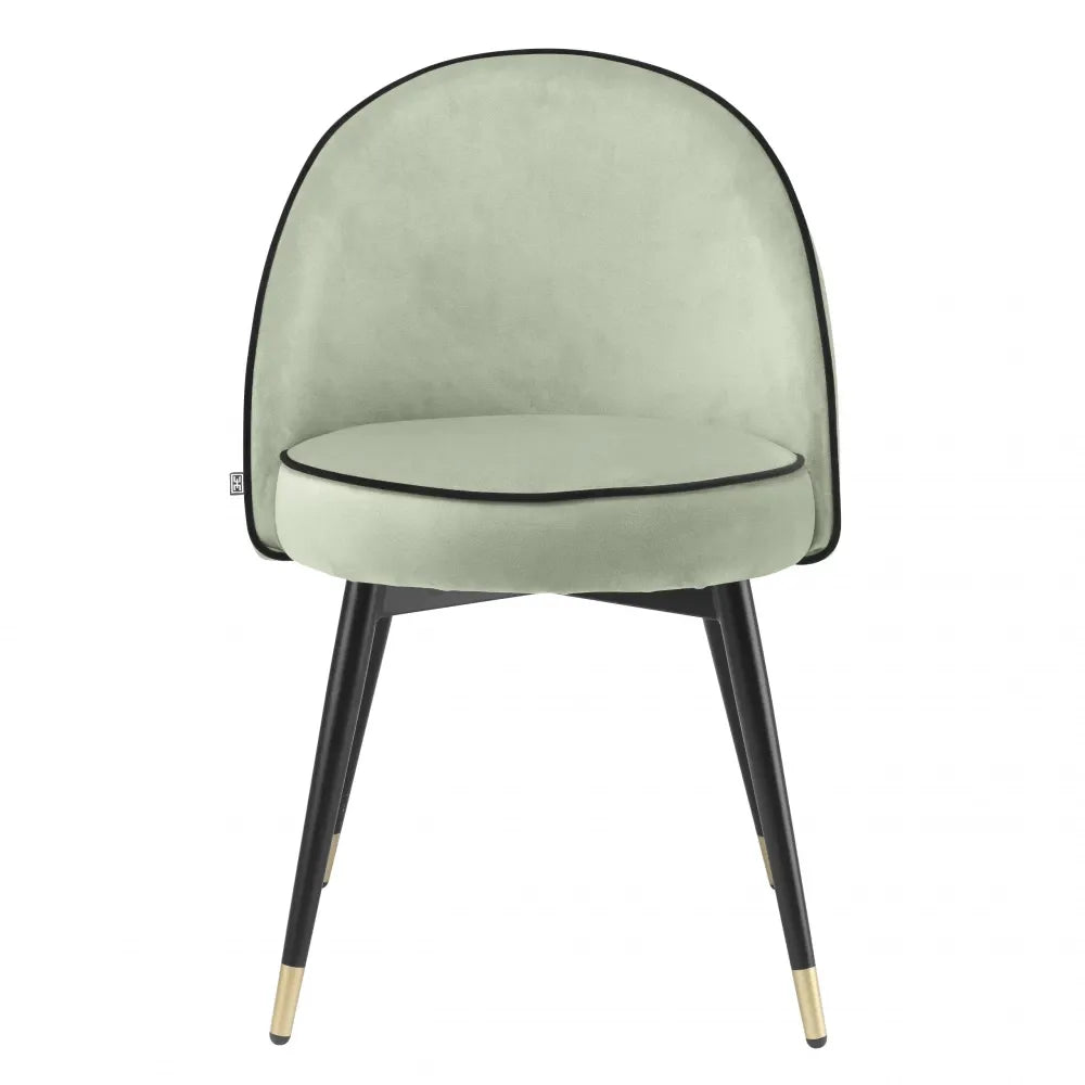 Set 2 scaune tapitat cu Catifea Verde cu picioare din Metal Negru/Auriu H83xL55xA64cm Cooper Eichholtz