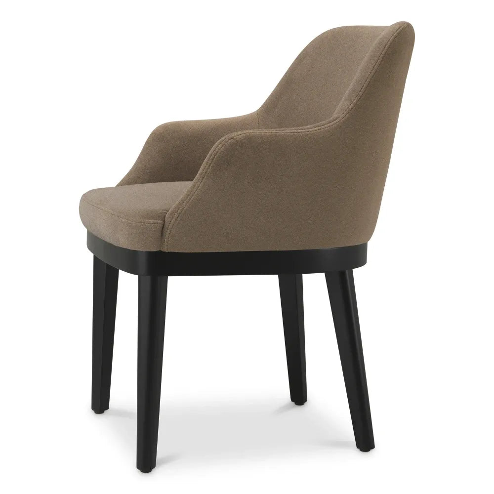 Scaun cu raft incorporat tapitat cu Stofa Maro L56xA62xH79cm Costa Eichholtz