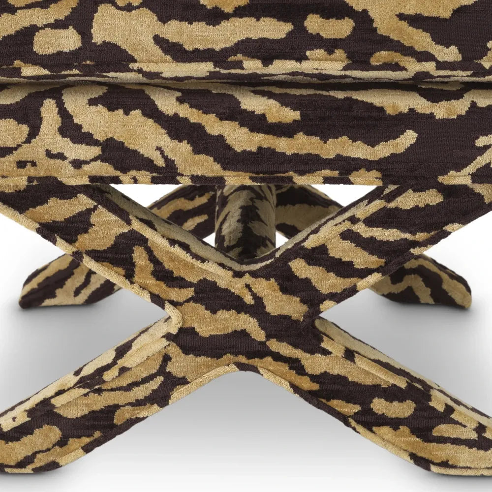 Taburet tapitat cu Stofa Maro L62xA46xH50cm Cordoba Eichholtz