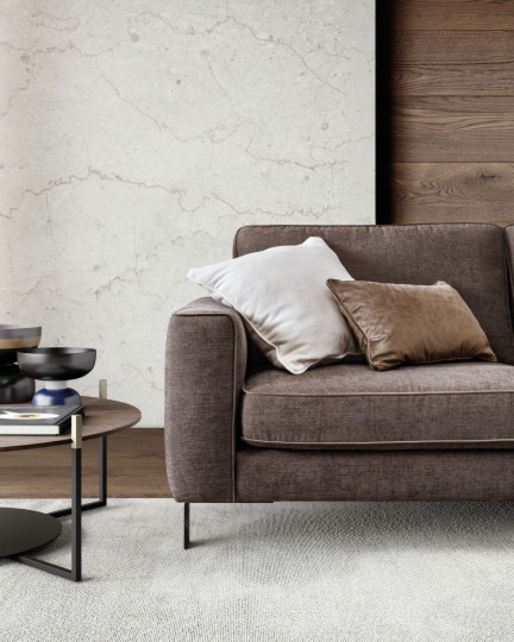 Canapea fixa 4 locuri Russel stil Modern L380cm