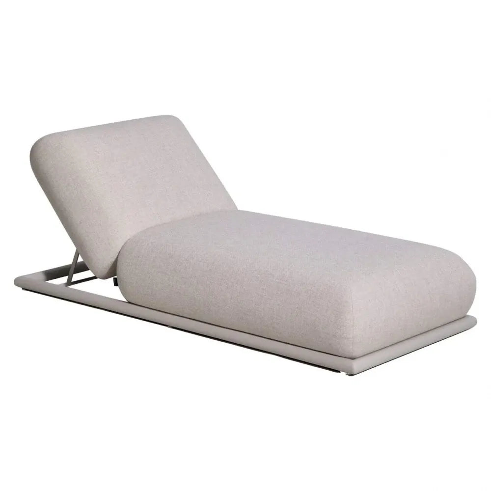 Sezlong de exterior din Stofa Bej si Metal Alb L196xH36cm Sullivan Richmond interiors