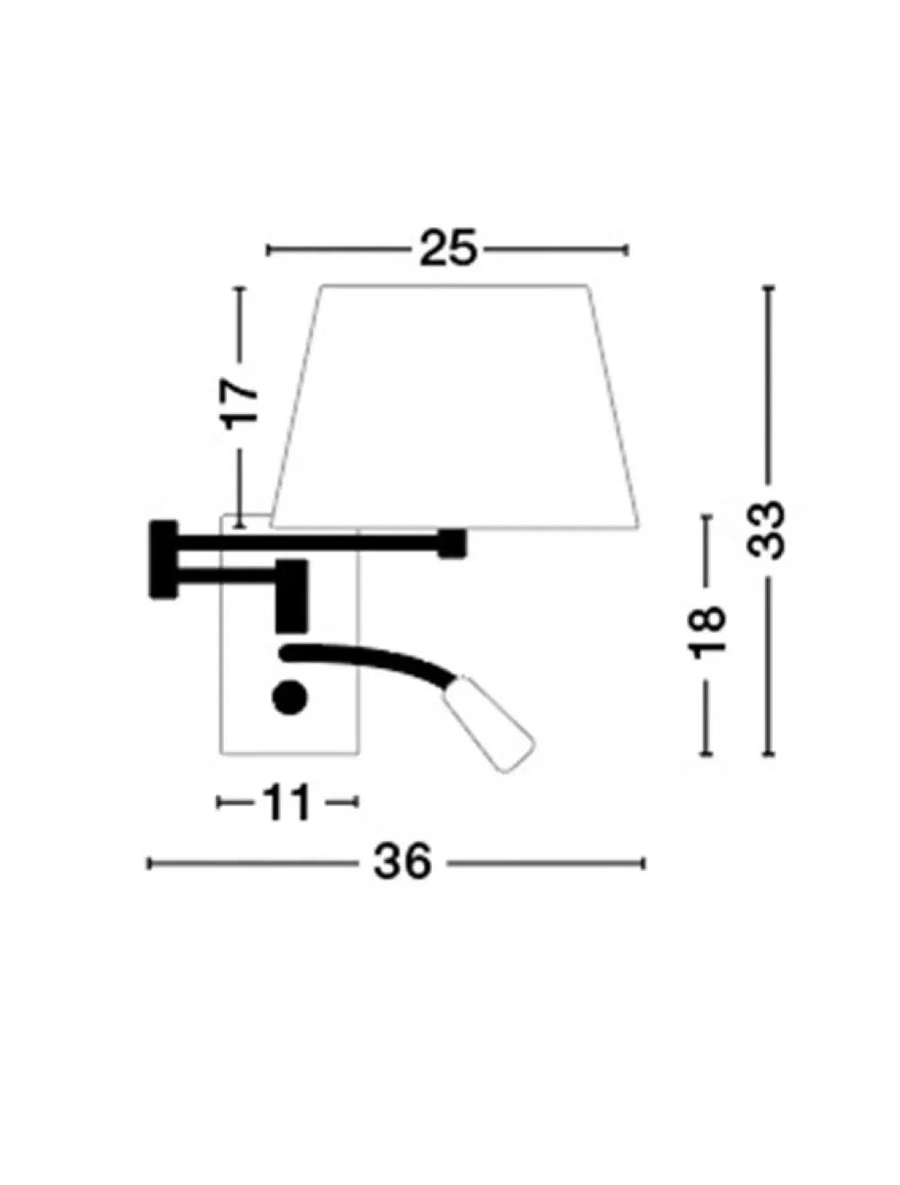 Aplica de perete structura din Aluminiu Argintiu si abajur din Textil Alb H33xL36cm IP20 3W 180lm 3000k CINGO
