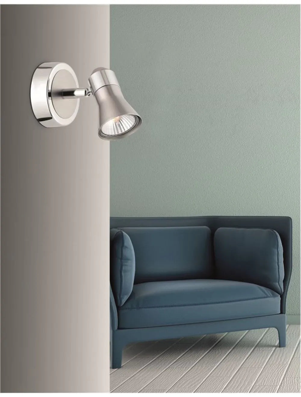 Aplica de perete structura din Metal Argintiu si abajur din Metal Argintiu H11xL8cm IP20 GALERIA