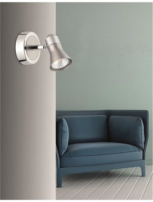 Aplica de perete structura din Metal Argintiu si abajur din Metal Argintiu H11xL8cm IP20 GALERIA