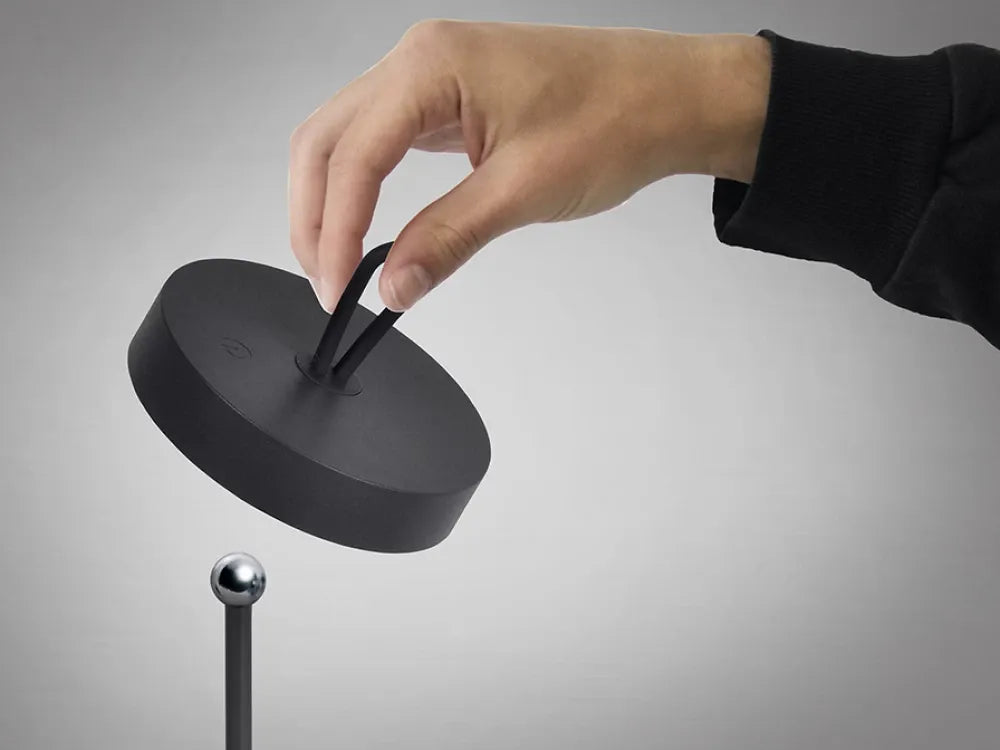 Veioza din Metal Negru H35xD13cm Gong