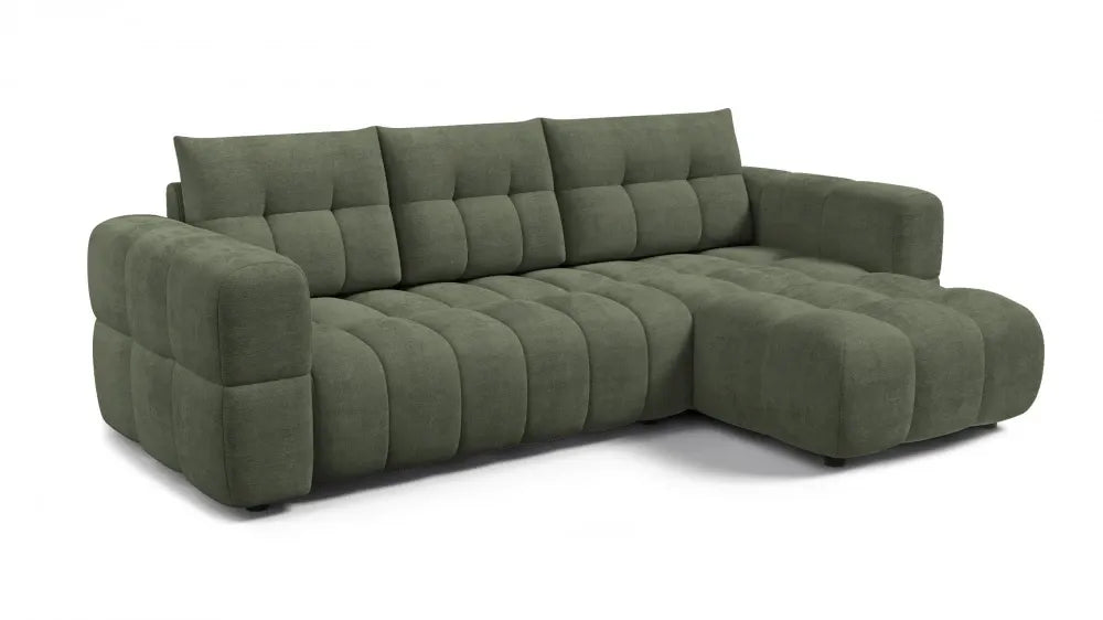 Coltar in forma de L tapitat cu material pet friendly Alias verde L264 x 160cm