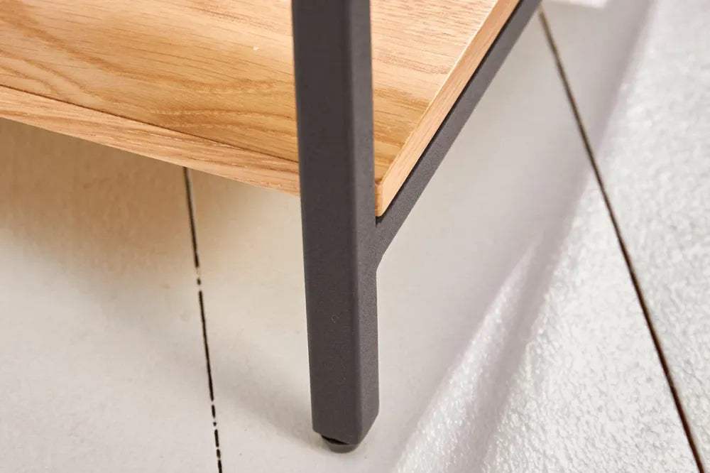Noptiera din Lemn de stejar Maro si Metal Negru L40xH50cm Elements