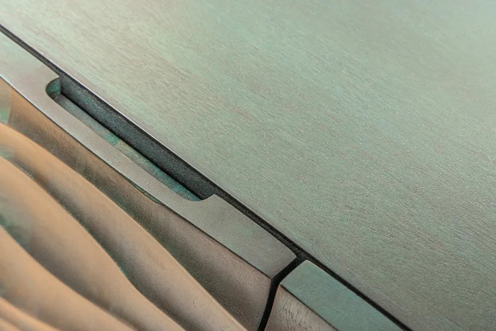 Comoda din Lemn de mango Turcoaz si Metal Auriu L160xH75cm WAVE