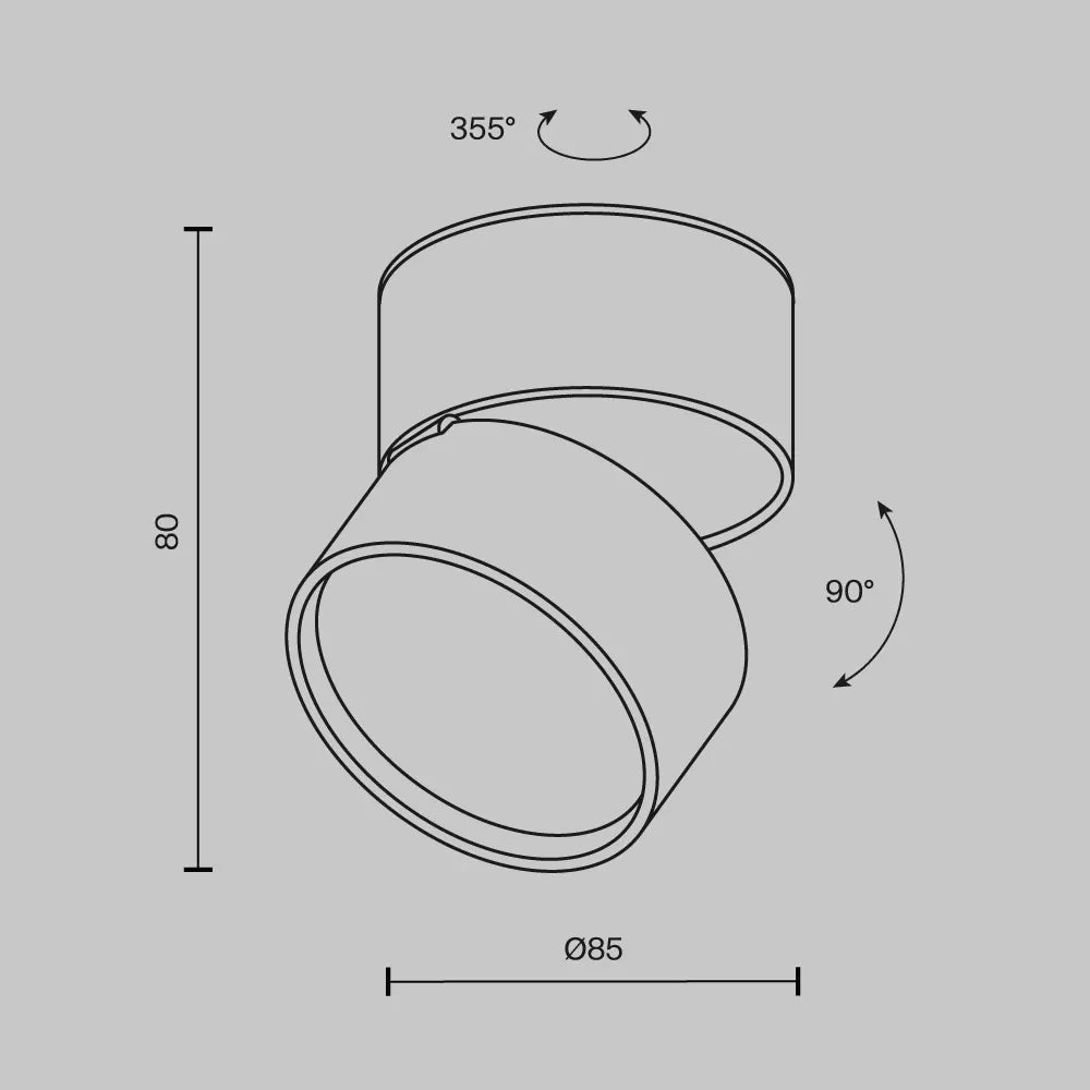 Spot aplicat din Aluminiu Negru H8xD8.5cm Onda