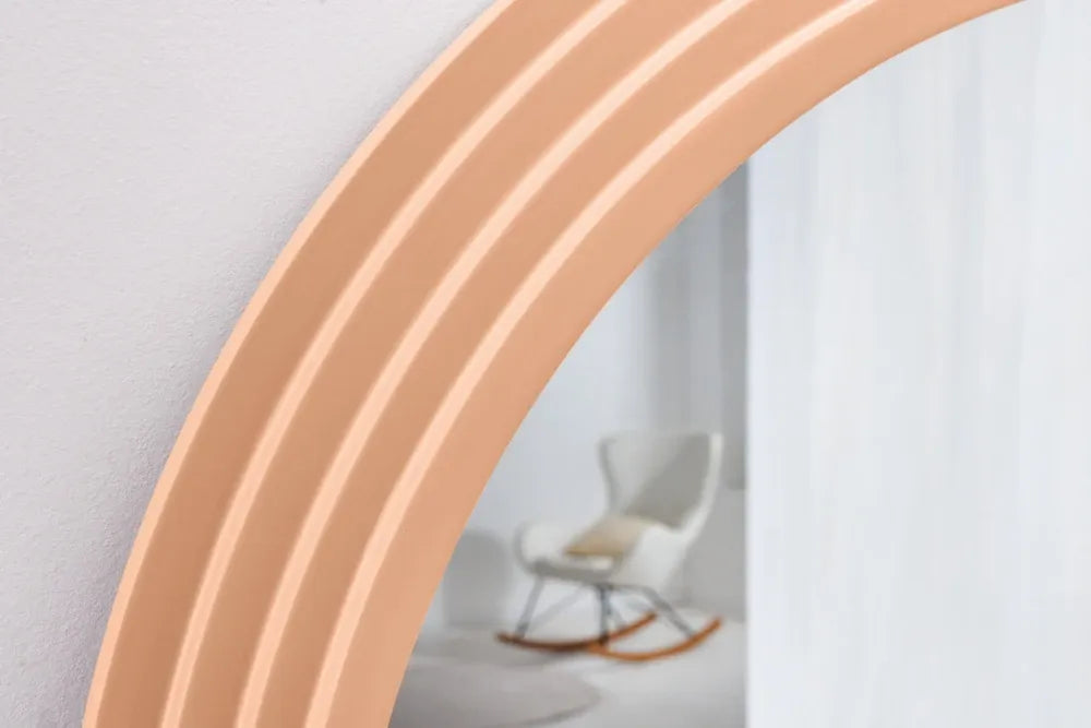 Oglinda cu rama din Poliuretan Roz piersica H160xL80cm Wave