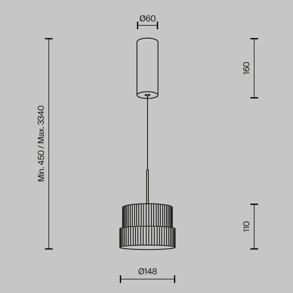 Pendul din Metal Alb si Sticla Alb H334xD14.8cm Scala