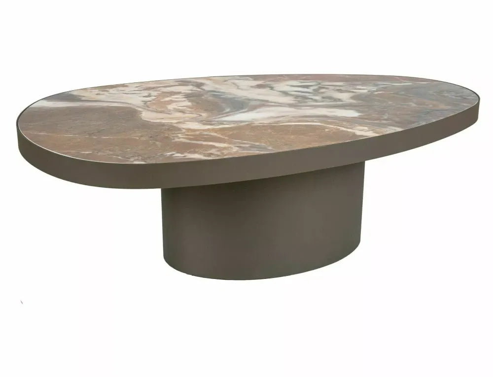 Masuta de cafea din Metal Cupru si Ceramica Multicolor L118xH38cm Gusto A