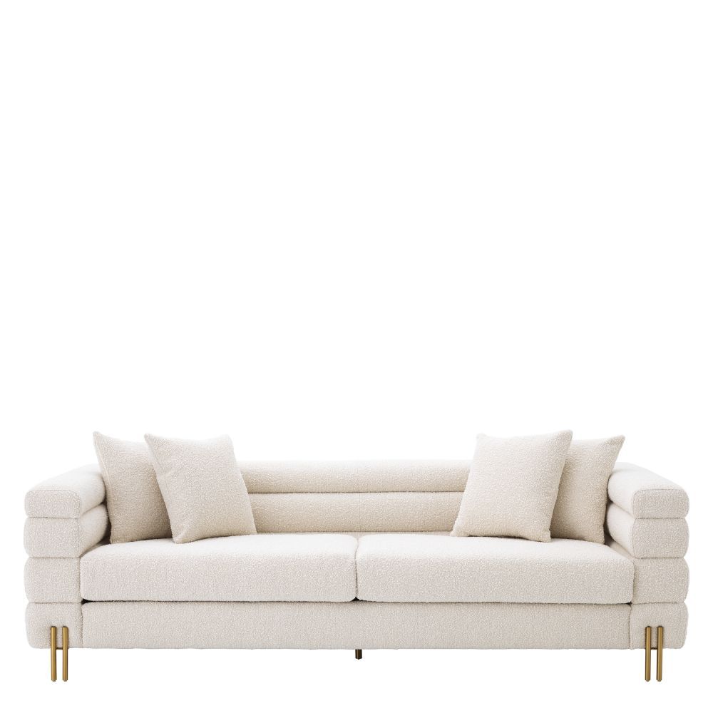Canapea fixa York Eichholtz tapitata cu Stofa Boucle Crem L230cm