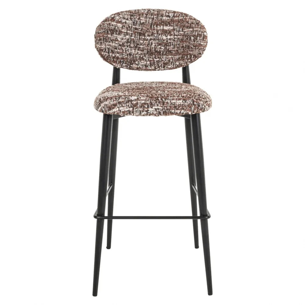 Scaun de bar tapitat cu Stofa Maro L46xH104cm Dantes