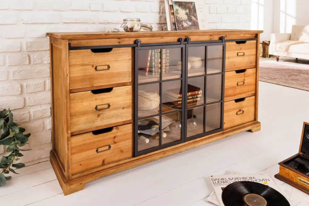 Comoda din Lemn de pin Maro si MDF/Lemn de pin Maro L148xH83cm HERITAGE