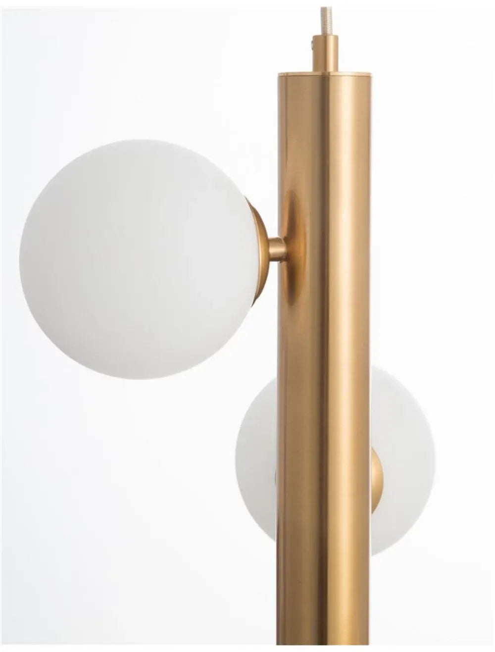 Pendul structura din Metal Alama antichizata si abajur din Sticla Alb H150xL31.5cm IP20 JAKLIN