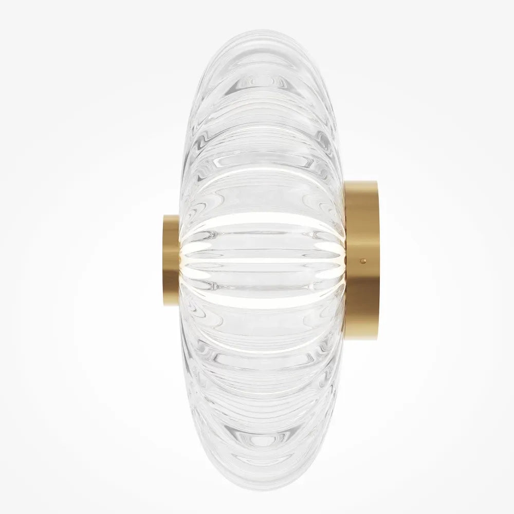 Aplica perete din Metal Auriu si Sticla Transparent H35xD35cm Amulet