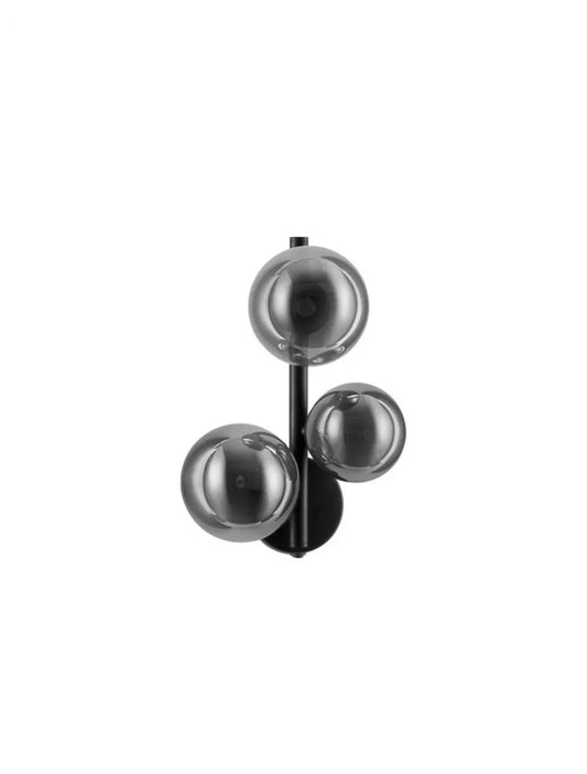 Aplica de perete structura din Metal Negru si abajur din Sticla Fumuriu H32xL23.1cm IP20 ODILLIA
