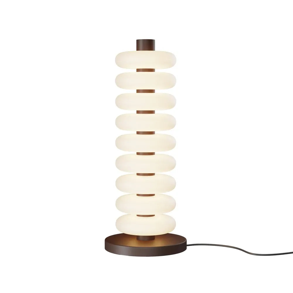 Lampa de podea din Metal Maro si Sticla Bej H55xD22cm Nuvem