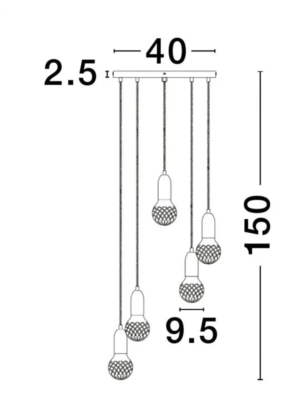 Lustra structura din Metal Alama si abajur din Sticla Transparent H150xL40cm IP20 VEDA