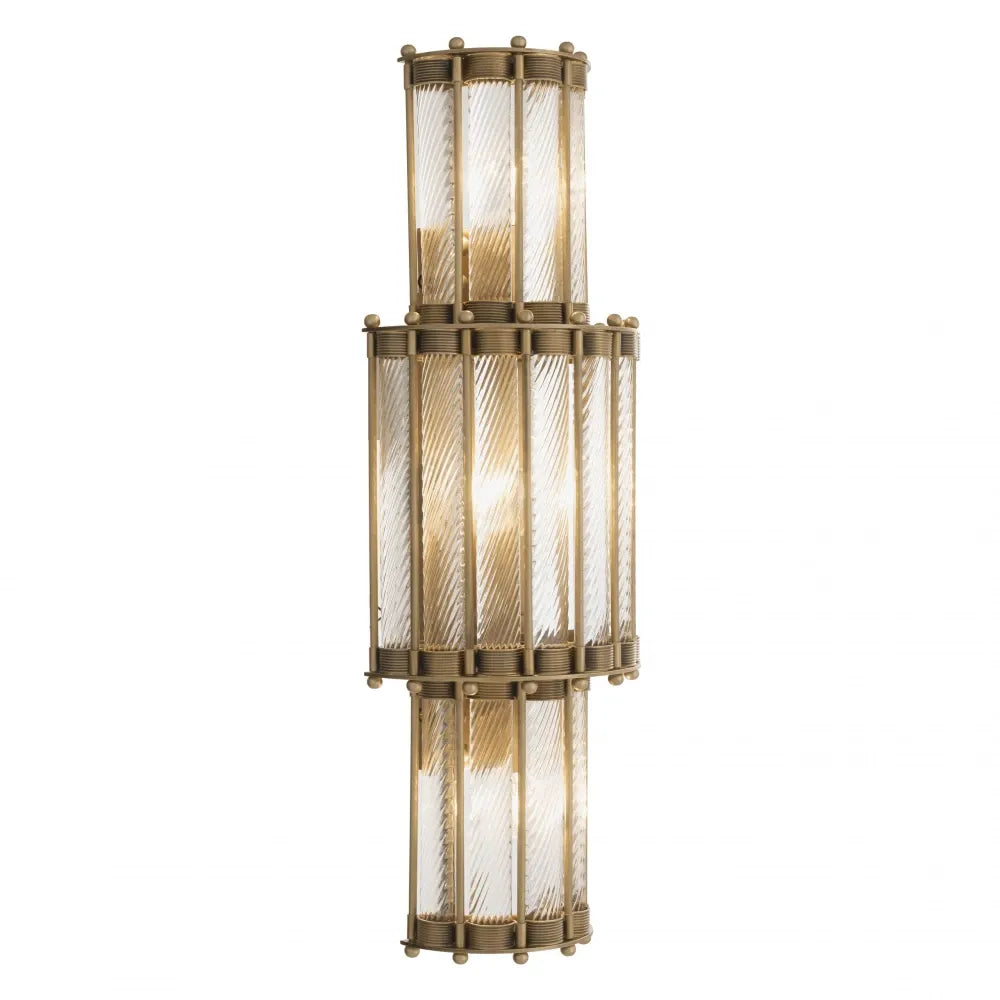 Aplica de perete din Metal Alama si Sticla Transparent H65xL22.5cm Tiziano XL Eichholtz